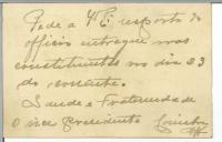Cartão de visita de Coimbra para António José de Almeida