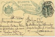 Bilhete-postal de Francisco Artur de Brito para António José de Almeida.