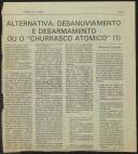 Alternativa: desanuviamento e desarmamento ou o "churrasco atómico"