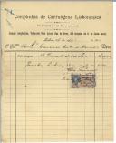 Recibo da Companhia de Carruagens Lisbonenses para Francisco António de Almeida.