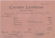 Recibo do Grémio Lusitano para António José de Almeida