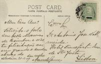 Bilhete-postal de Azevedo Ramos para António José de Almeida.