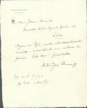 Rascunho de telegrama de António José de Almeida para Maria Joana Perdigão Queiroga de Almeida.