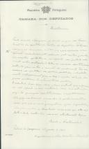 Carta de Augusto Casimiro Alves Monteiro para António José de Almeida