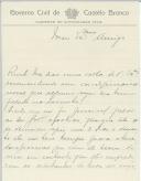 Carta de João Ribeiro Cardoso para [António José de Almeida]
