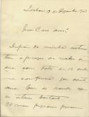 Carta de M. Morais para [António José de Almeida].