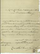Carta de Lino Alberto Ferreira Santa Clara para António José de Almeida.