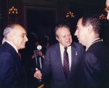 Fotografia de António de Spínola, com Mário Soares, durante uma visita do Presidente da República a Espanha