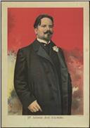 Cartaz com a gravura de António José de Almeida