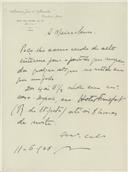 Cópia de carta de António José de Almeida para Meira e Sousa.