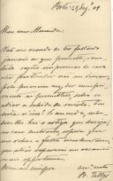 Carta de Basílio Teles para António José de Almeida.