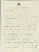 Carta do General Abel Hipólito para o Presidente da República António José de Almeida