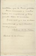 Carta de Antonio de La Villa para António José de Almeida.