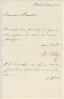 Carta de Basílio Teles para António José de Almeida.