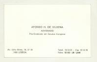 Cartão pessoal de Afonso H. de Vilhena