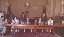 Fotografia de Francisco da Costa Gomes, Nicolae Ceauşescu, Maria Estela Costa Gomes e Elena Ceauşescu