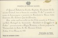 Convite para sessão de homenagem a António José de Almeida.