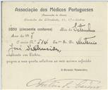 Recibo da Associação dos Médicos Portugueses para António José de Almeida
