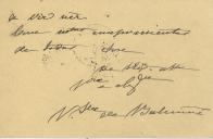 Bilhete-postal da Viscondessa de Balsemão para António José de Almeida.