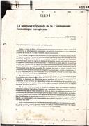 Cópia do artigo de opinião "La politique régionale de la communauté économique européenne", publicado na Revue Ecónomique et Sociale, n.º 1, ano 45. 