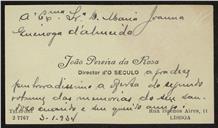 Carta de João Pereira da Rosa para Maria Joana Queiroga de Almeida.