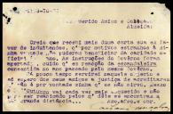 Cartão pessoal de Caetano Gonçalves para Almeida.