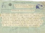 Telegrama de Francisco Ribeiro Guimarães para António José de Almeida.