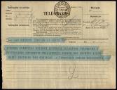 Telegrama de Francisco Santos para António José de Almeida.