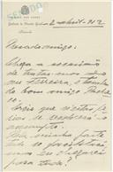 Carta de Feio Terenas [para António José de Almeida].