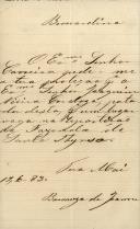 Carta de Baronesa de Joane para seu filho Bernardino Machado