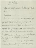 Cópia de carta de António José de Almeida para o secretário do Partido Republicano Português