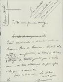 Rascunho de carta de António José de Almeida para Afonso Cristo