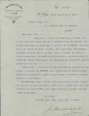 Carta de João Francisco da Costa para António José de Almeida.