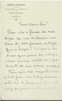 Cópia de carta de António José de Almeida 