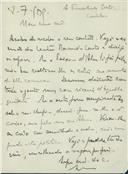 Cópia de carta de António José de Almeida para Fernandes Costa