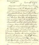 Minuta de telegrama de Augusto Luís Vieira Soares para a Embaixada de Portugal no Brasil.
