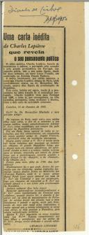 Uma carta inédita de Charles Lepièrre que revela o seu pensamento político