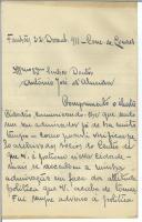 Carta de Francisco Manuel Moreira Pratas para António José de Almeida.