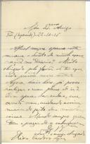 Carta de Elias Cardoso Lopes.