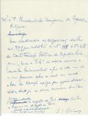 Rascunho de carta de António José de Almeida para Augusto Casimiro Alves Monteiro