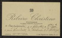 Cartão de visita de Ribeiro Cristino a Teófilo Braga