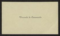 Cartão de visita de Visconde de Carnaxide a Teófilo Braga