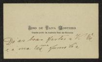 Cartão de visita de Lino de Paiva Monteiro a Teófilo Braga