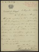 Carta do Visconde de Faria, Cônsul de Portugal em Lausanne, a Teófilo Braga