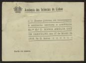 Cartão da Academia de Ciências de Lisboa a Teófilo Braga