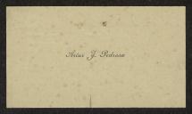 Cartão de visita de Artur J. Pedrosa a Teófilo Braga