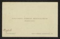 Cartão de visita de Caetano Carlo Mezzacapo