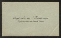 Cartão de visita de Espinola de Mendonça a Teófilo Braga