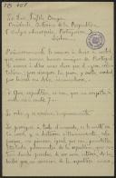 Carta de Arturo Campos Vinuesa a Teófilo Braga