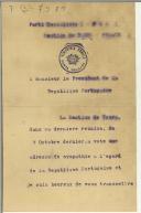 Carta do Parti Socialiste para Teófilo Braga